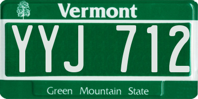 VT license plate YYJ712