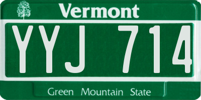 VT license plate YYJ714