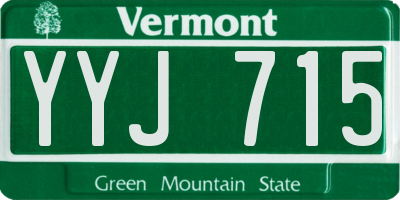 VT license plate YYJ715