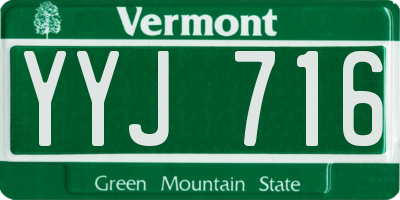VT license plate YYJ716