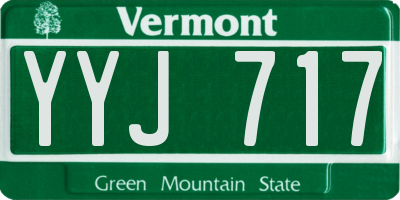 VT license plate YYJ717