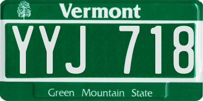 VT license plate YYJ718