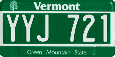 VT license plate YYJ721