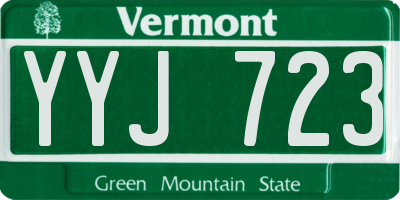 VT license plate YYJ723