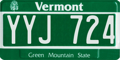 VT license plate YYJ724