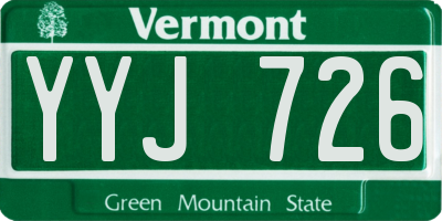 VT license plate YYJ726