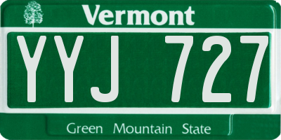 VT license plate YYJ727