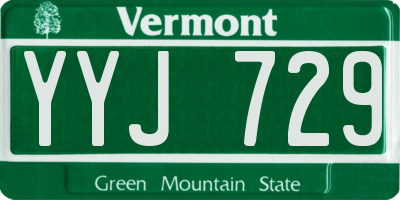VT license plate YYJ729