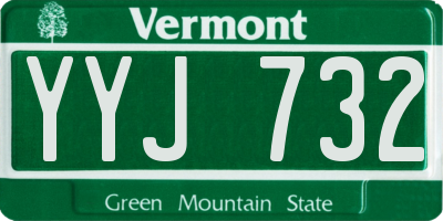 VT license plate YYJ732