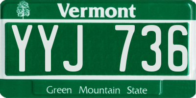 VT license plate YYJ736