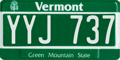 VT license plate YYJ737