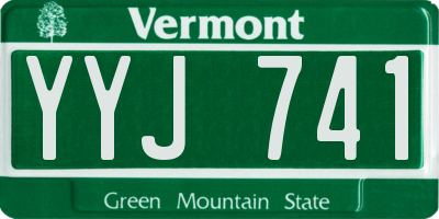 VT license plate YYJ741