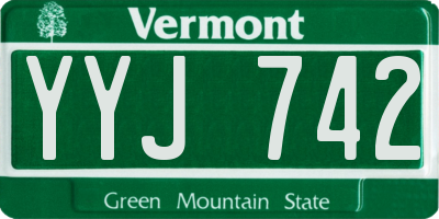 VT license plate YYJ742