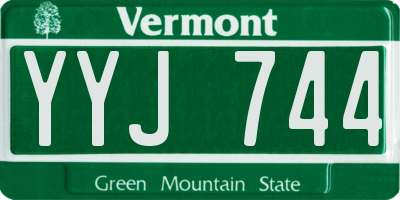 VT license plate YYJ744