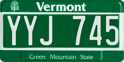 VT license plate YYJ745