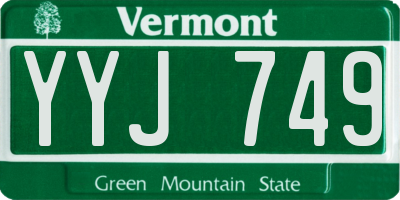 VT license plate YYJ749