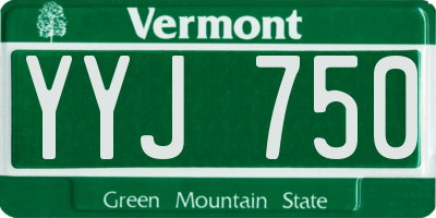 VT license plate YYJ750