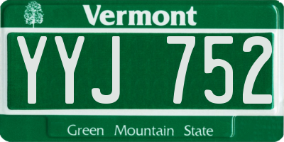 VT license plate YYJ752