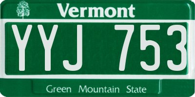 VT license plate YYJ753