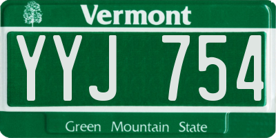 VT license plate YYJ754