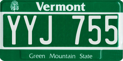VT license plate YYJ755