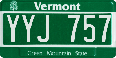 VT license plate YYJ757