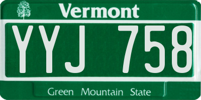 VT license plate YYJ758