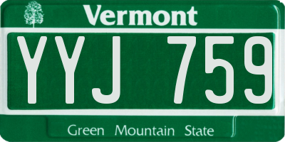 VT license plate YYJ759