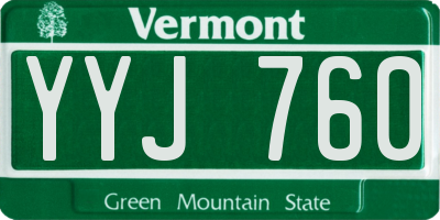 VT license plate YYJ760