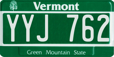 VT license plate YYJ762