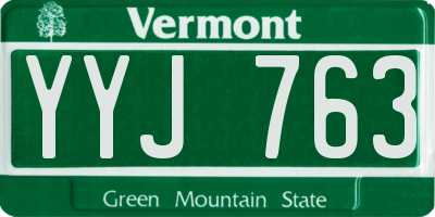 VT license plate YYJ763