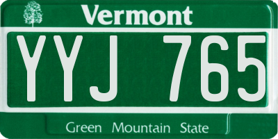 VT license plate YYJ765