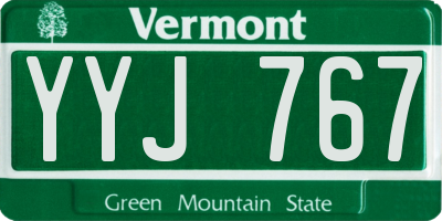 VT license plate YYJ767
