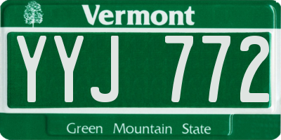 VT license plate YYJ772
