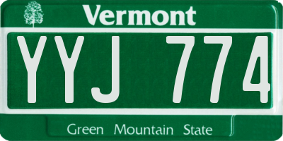 VT license plate YYJ774