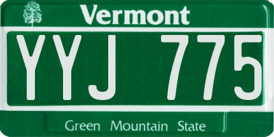 VT license plate YYJ775