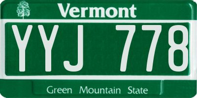 VT license plate YYJ778
