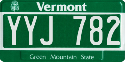 VT license plate YYJ782