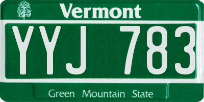 VT license plate YYJ783