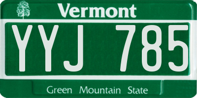 VT license plate YYJ785