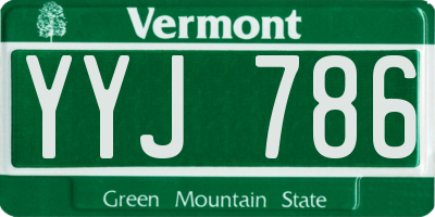 VT license plate YYJ786