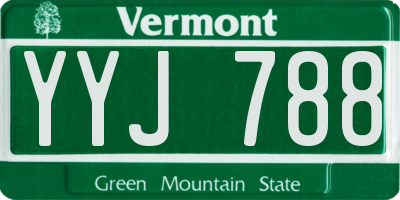 VT license plate YYJ788