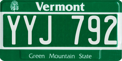 VT license plate YYJ792