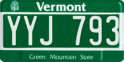 VT license plate YYJ793