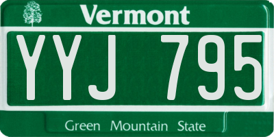 VT license plate YYJ795
