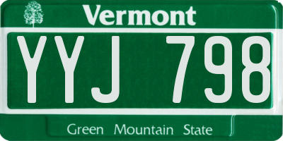 VT license plate YYJ798