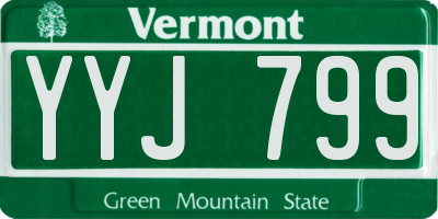 VT license plate YYJ799