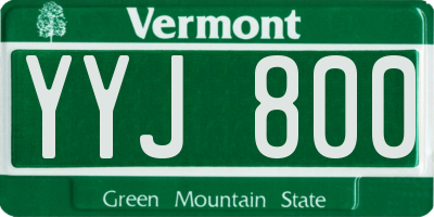 VT license plate YYJ800