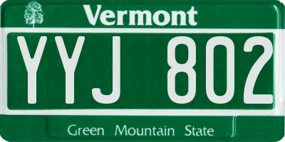 VT license plate YYJ802