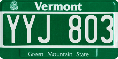VT license plate YYJ803